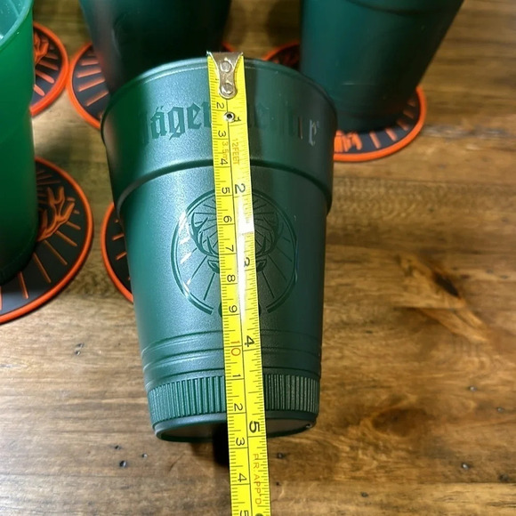 11PC Jägermeister herbal liqueur bundle lot green 5” plastic logo cups/coasters - Picture 13 of 16